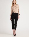 A clean, cropped, flat-front style tailored in stretch wool for a perfect fit.Side zipperInseam, about 2596% virgin wool/4% elastaneDry cleanMade in ItalyModel shown is 5'10½ wearing US size 2. 