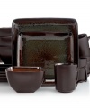 Uniquely chic, the Kenzo dinnerware set is finished with a reactive glaze that ensure no two pieces are exactly alike. Gibson's geometric forms and earthy palette in durable stoneware do wonders for casual dining.