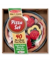 Make a 10-inch felt pizza to please any palate with this 42-piece create-a-pizza set. Your little chef can choose from an array of colorful toppings and even customize each slice. Then slide the pizza into the box – time to deliver!