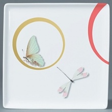 For over two centuries Raynaud has created unique Limoges porcelain, with a marked preference for relief shapes and generously colored and gilt decorations. Metamorphoses is a striking pattern of red and gold with a butterfly motif. For over two centuries Raynaud has created unique Limoges porcelain, with a marked preference for relief shapes and generously colored and gilt decorations. Metamorphoses is a striking pattern of red and gold with a butterfly motif.