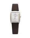 Skagen Brown with Two Tone Steel Leather Watch, 24mm