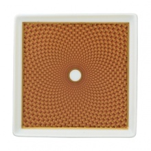 Embellished with an organically complex floral basket weave pattern and rendered in gold-tipped earthy hues, the Reynaud Tresor orange small tray lends boho-chic sophistication to the dining table. Embellished with an organically complex floral basket weave pattern and rendered in gold-tipped earthy hues, the Reynaud Tresor orange small tray lends boho-chic sophistication to the dining table.