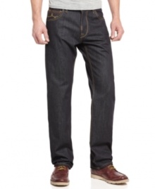 All day comfort, classic look. That's exactly what you'll get with these straight fit jeans from LRG. All day comfort, classic look. That's exactly what you'll get with these straight fit jeans from LRG.