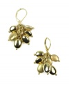 Go for the gold! Jones New York earrings features chic clusters of polished and matte resin beads. Setting and leverback crafted in gold tone mixed metal. Approximate drop: 1 inch.
