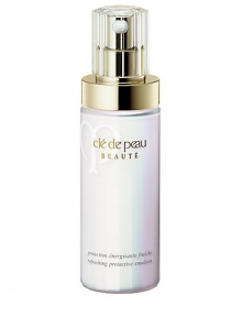 An extraordinary daytime emulsion that effectively protects skin against UV rays, dryness, and other environmental factors while encouraging a look of absolute vibrancy. Helps maintain a smooth, even skin texture and acts as an excellent base for the application of foundation. Provides quick absorption and a light, dewy-fresh feeling. 4.2 fl.oz.The Importance of Face to Face ConsultationLearn More about Cle de Peau BeauteLocate Your Nearest Cle de Peau Beaute Counter An extraordinary daytime emulsion that effectively protects skin against UV rays, dryness, and other environmental factors while encouraging a look of absolute vibrancy. Helps maintain a smooth, even skin texture and acts as an excellent base for the application of foundation. Provides quick absorption and a light, dewy-fresh feeling. 4.2 fl.oz.The Importance of Face to Face ConsultationLearn More about Cle de Peau BeauteLocate Your Nearest Cle de Peau Beaute Counter