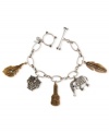 Turn up the charm with this locket bracelet from Lucky Brand. Crafted from gold- and silver-tone mixed metal with semi-precious stones and glass accents, the bracelet makes a whimsical wrap for your wrist. Item comes packaged in a signature Lucky Brand Box. Approximate length: 7-5/8 inches.