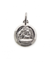 This baptism charm from Rembrandt will recall a sacred special occasion for years to come. Engravable for personalized gift giving, and crafted in sterling silver. Approximate drop: 3/4 inch. This baptism charm from Rembrandt will recall a sacred special occasion for years to come. Engravable for personalized gift giving, and crafted in sterling silver. Approximate drop: 3/4 inch.