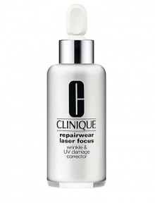 Potent serum gives every skin a second chance against lines, wrinkles, sun damage. In 4 weeks, see obvious reduction in lines, wrinkles, improved texture. At 12 weeks, the visible wrinkle-reducing power is remarkably close to a dermatological laser procedure. 63%, to be exact. Different commitment, different results. And yet impressive results guaranteed. Apply 3 to 4 drops twice a day to face and around eyes. For all Skin Types. Partner with any of Clinique's de-aging solutions. Potent serum gives every skin a second chance against lines, wrinkles, sun damage. In 4 weeks, see obvious reduction in lines, wrinkles, improved texture. At 12 weeks, the visible wrinkle-reducing power is remarkably close to a dermatological laser procedure. 63%, to be exact. Different commitment, different results. And yet impressive results guaranteed. Apply 3 to 4 drops twice a day to face and around eyes. For all Skin Types. Partner with any of Clinique's de-aging solutions.