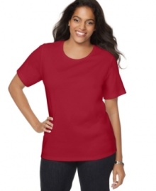 Snag Karen Scott's plus size tee for your casual ensembles-- it's an Everyday Value! Snag Karen Scott's plus size tee for your casual ensembles-- it's an Everyday Value!