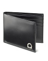 In fine Italian leather unsurpassed, Salvatore Ferragamo has created the Gancio billfold. A modern wallet with metal Gancini logo on front. Multiple card slots in the interior.