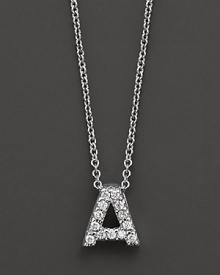From the Tiny Treasures collection, a diamond A necklace. With signature ruby accent. Designed by Roberto Coin. From the Tiny Treasures collection, a diamond A necklace. With signature ruby accent. Designed by Roberto Coin.