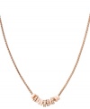 Naturally neutral. Peach shells and clear crystals combine in this breezy style by Fossil. Crafted in rose gold tone mixed metal. Approximate length: 18 inches + 2-inch extender.