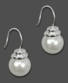 A little bit of elegance by AK Anne Klein. These earrings feature glass pearls set in silvertone mixed metal. Approximate drop: 1/2 inch. A little bit of elegance by AK Anne Klein. These earrings feature glass pearls set in silvertone mixed metal. Approximate drop: 1/2 inch.