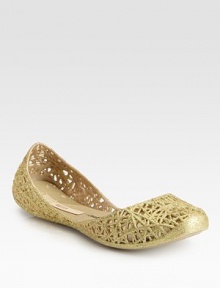 A metallic finish upgrades this impeccably woven flat silhouette. Rubber upperRubber lining and solePadded insoleImportedOUR FIT MODEL RECOMMENDS ordering ½ size up as this style runs small. A metallic finish upgrades this impeccably woven flat silhouette. Rubber upperRubber lining and solePadded insoleImportedOUR FIT MODEL RECOMMENDS ordering ½ size up as this style runs small.