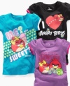A big hit. She'll stand out from the rest of the flock in one of these Angry Birds graphic tees.