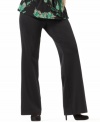 A wide leg silhouette lends a flattering fit to INC's plus size pants-- wear them from day to play.