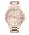 Lend a touch of rosy warmth to your daily look with this chic Jetsetter watch from Juicy Couture.