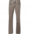 A fresh take on an everyday favorite, these grey-brown jeans from True Religion are a new wardrobe must-have - Feature classic five-pocket design with distinct logo stitching, belt loops, bold rivets, and a slim, straight leg cut - Wear with worn tees, thin cashmere pullovers and retro-inspired sneakers, or a button-down, blazer and favorite lace-ups