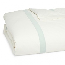 A classic sateen border trims this elegant duvet cover by SFERRA, woven from super soft Egyptian cotton. A classic sateen border trims this elegant duvet cover by SFERRA, woven from super soft Egyptian cotton.
