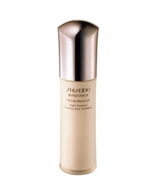 An age-defying nighttime moisturizer that intensively addresses lines and wrinkles before they become more serious. Offers visible reduction in the appearance of wrinkles and helps promote silky smooth skin condition while encouraging recovery by morning. Newly reformulated, Shiseido Benefiance WrinkleResist24 targets every step of wrinkle formation for youthful looking skin that can resist signs of aging. The entire line contains a revolutionary breakthrough ingredient, Mukurossi Extract, which directly inhibits the activity of a wrinkle-triggering enzyme. Skin is made resistant to future signs of aging while existing signs of wrinkles are visibly improved. An age-defying nighttime moisturizer that intensively addresses lines and wrinkles before they become more serious. Offers visible reduction in the appearance of wrinkles and helps promote silky smooth skin condition while encouraging recovery by morning. Newly reformulated, Shiseido Benefiance WrinkleResist24 targets every step of wrinkle formation for youthful looking skin that can resist signs of aging. The entire line contains a revolutionary breakthrough ingredient, Mukurossi Extract, which directly inhibits the activity of a wrinkle-triggering enzyme. Skin is made resistant to future signs of aging while existing signs of wrinkles are visibly improved.