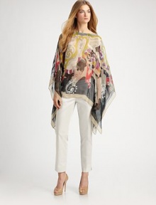 Sheer, airy silk in a vibrant, scarf-inspired abstract pattern.Jewel necklineHandkerchief hemSilkDry cleanMade in Italy of imported fabricAdditional Information Women's Premier Designer & Contemporary Size Guide Sheer, airy silk in a vibrant, scarf-inspired abstract pattern.Jewel necklineHandkerchief hemSilkDry cleanMade in Italy of imported fabricAdditional Information Women's Premier Designer & Contemporary Size Guide