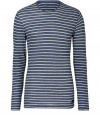 Work a luxe note into your casual basics with Burberry Brits timeless classic striped tee - Round neckline, long sleeves - Modern slim fit, longer length - Wear with jeans and cardigans, or with pullovers and cords