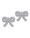 Platinum vermeil and cubic zirconia are all wrapped up in pretty bows on these feminine-fabulous earrings from Crislu.