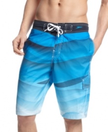 The big kahuna. Rule the waves in style with these Speedo board shorts treated with Speedry technology. The big kahuna. Rule the waves in style with these Speedo board shorts treated with Speedry technology.