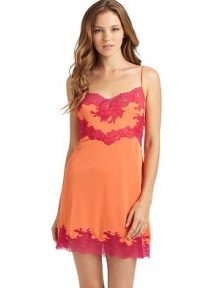 THE LOOKSlight v-neckAdjustable strapsContrast lace necklineContrast lace hemTHE FITAbout 38 from shoulder to hemTHE MATERIALPolyesterContrast: nylon/elastaneCARE & ORIGINMachine washImported THE LOOKSlight v-neckAdjustable strapsContrast lace necklineContrast lace hemTHE FITAbout 38 from shoulder to hemTHE MATERIALPolyesterContrast: nylon/elastaneCARE & ORIGINMachine washImported