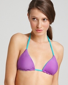 Splendid's comfortable fabrics and command of color make it a natural choice for swimwear. This reversible bikini gives you two beautiful looks in one. Splendid's comfortable fabrics and command of color make it a natural choice for swimwear. This reversible bikini gives you two beautiful looks in one.