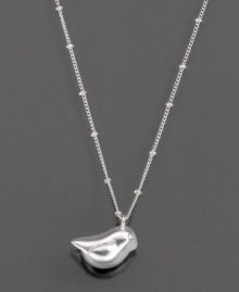Dress up with a healthy dose of cuteness. This Fossil chubby bird pendant is crafted in shiny silvertone mixed metal. Approximate length: 16 inches + 2-inch extender. Approximate drop: 3/4 inches. Dress up with a healthy dose of cuteness. This Fossil chubby bird pendant is crafted in shiny silvertone mixed metal. Approximate length: 16 inches + 2-inch extender. Approximate drop: 3/4 inches.