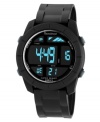 A digital sport watch from Armitron with blacked out styling and multi-functional tech.