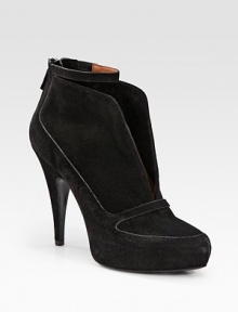 Sharp suede look with a low-cut, open front and frame-elevating platform. Self-covered heel, 5 (125mm) Covered platform, ½ (15mm) Compares to a 4½ (115mm) Suede upper Leather lining and sole Padded insole Made in Italy Sharp suede look with a low-cut, open front and frame-elevating platform. Self-covered heel, 5 (125mm) Covered platform, ½ (15mm) Compares to a 4½ (115mm) Suede upper Leather lining and sole Padded insole Made in Italy