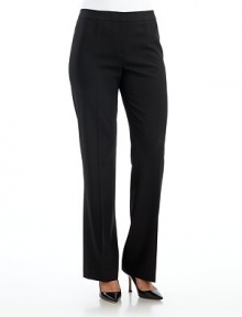 THE LOOKYoked waistband with hook-and-bar closeFront zipperStraight-leg silhouetteTHE FITRise, about 9½Inseam, about 33THE MATERIAL98% wool/2% elastaneCARE & ORIGINDry cleanImported