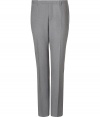 Elegant pants in fine cotton - from the Italian status label Costume National - rich light grey melange - always cool, always trendy - slim fit = cool, slim, just right cut with diagonal pockets - classic, luxurious AND stylish - leg creases make a really slender silhouette - very light, comfortable and versatile - ideal for numerous occassions from casual to festive - style: combine with a dress shirt, polo shirt and/or suitable jacket