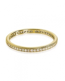 Finished in gold vermeil with delicate sparkles, Crislu's simple cubic zirconia ring is a stackable statement piece. Finished in gold vermeil with delicate sparkles, Crislu's simple cubic zirconia ring is a stackable statement piece.