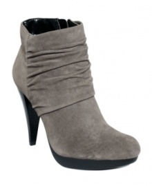 Romantic ruching lends a soft touch to Style&co.'s Alec round-toe platform ankle boots. With a 4 heel, they're a stylish staple for your shoe collection this fall. Romantic ruching lends a soft touch to Style&co.'s Alec round-toe platform ankle boots. With a 4 heel, they're a stylish staple for your shoe collection this fall.