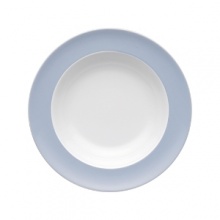 Sophisticated dinnerware with a rim of color to add vibrancy and fun to your dinner table. Easily mix and match pieces with other colors in the collection. Sophisticated dinnerware with a rim of color to add vibrancy and fun to your dinner table. Easily mix and match pieces with other colors in the collection.