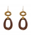 Step into chic 50s style with Alexis Bittars modular metal and lucite link earrings - Polished gold-toned link, warm sepia lucite link, wire backs - For pierced ears - Wear with everything from pullovers and pencil skirts to cocktail dresses and Mary-Janes