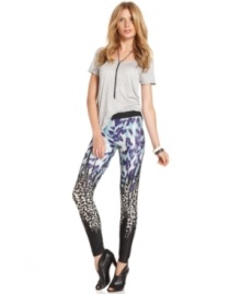Contrast animal prints makes a statement on these Petticoat Alley leggings -- a hot fall style!