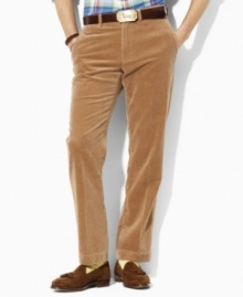 Rendered in lightweight, authentic corduroy, the classic-fitting Preston pant is tailored with a relaxed, straight leg, flat front and classic rise for the ultimate in iconic style. Rendered in lightweight, authentic corduroy, the classic-fitting Preston pant is tailored with a relaxed, straight leg, flat front and classic rise for the ultimate in iconic style.