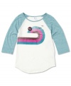 Lets play some ball with this easy breezy raglan style tee by Roxy.