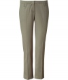 Achieve refined style in these classic cropped trousers from Schumacher - Flat front, belt loops, off-seam pockets, back welt pockets, front seam detail, cropped silhouette - Pair with a blouse, a blazer, and embellished ballet flats
