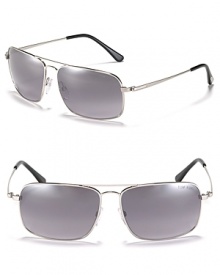 All-season Tom Ford aviator sunglasses re-envision the classic frame in a sleeker, more chiseled design. All-season Tom Ford aviator sunglasses re-envision the classic frame in a sleeker, more chiseled design.