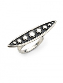 THE LOOKQuill CollectionQuill detail with dot accentsSterling silver settingTHE MEASUREMENTWidth, about 1½ORIGINImported THE LOOKQuill CollectionQuill detail with dot accentsSterling silver settingTHE MEASUREMENTWidth, about 1½ORIGINImported