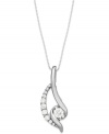 Set sail on shimmering seas. Sirena's stunning pendant necklace resembles the sail of a ship, while round-cut diamonds (1/4 ct. t.w.) reflect the light. Set in 14k white gold. Approximate length: 18 inches. Approximate drop: 3/4 inch.