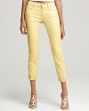 7 For All Mankind Jeans - Crop Leg Skinny Jeans in Bright Yellow