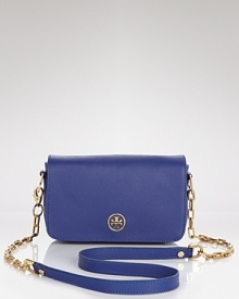 Tory Burch's leather mini bag is a proof that luxe things come in little packages. In a cool hue with chain detailing, this compact packs a sizable punch over an all-black ensemble. Tory Burch's leather mini bag is a proof that luxe things come in little packages. In a cool hue with chain detailing, this compact packs a sizable punch over an all-black ensemble.