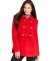 You're in the military (coat) now! Style&co.'s button-tabbed touches give this topper structured appeal.