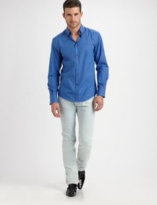 EXCLUSIVELY AT SAKS. A modern look for the modern man, cut from smooth cotton shirting fabric with tonal grosgrain trim at the collar. ButtonfrontGrosgrain collar trimCottonDry cleanImported EXCLUSIVELY AT SAKS. A modern look for the modern man, cut from smooth cotton shirting fabric with tonal grosgrain trim at the collar. ButtonfrontGrosgrain collar trimCottonDry cleanImported